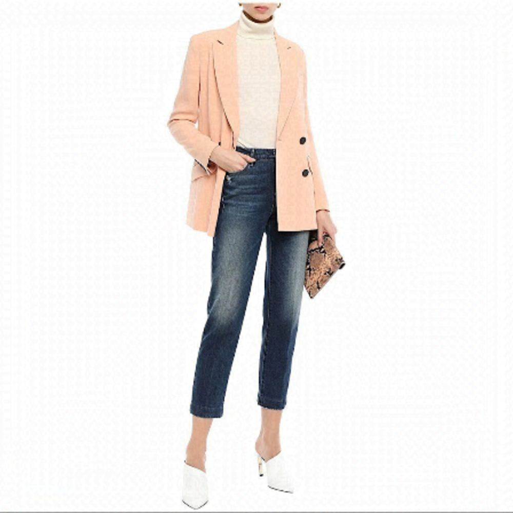 Frame - Le nouveau straight distressed high-rise straight-leg jeans